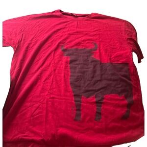 Toro Graphic T Shirt Mens XXL Red Crew Neck Short Sleeve Cotton Charging Bull